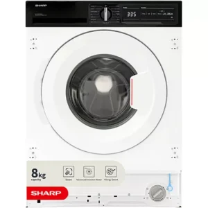 SHARP ES-NIH814BWA-EN Integrated 8 kg 1330 Spin Washing Machine - White