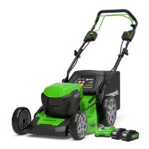 GREENWORKS GWGD24X2LM46SK4X Cordless Rotary Lawn Mower with 2 Batteries - Green & Black