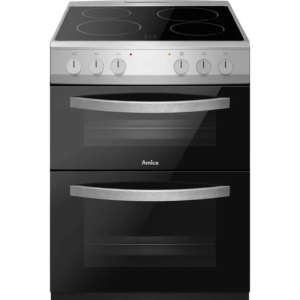 AMICA AFC602SS 60 cm Electric Ceramic Cooker - Black & Stainless Steel