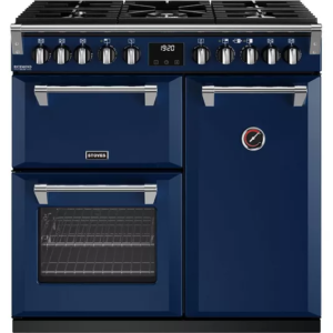 STOVES Richmond Deluxe D900DF 90 cm Dual Fuel Range Cooker - Blue & Chrome