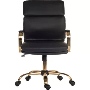 TEKNIK Vintage Faux-Leather Tilting Executive Chair - Black & Brass