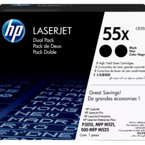 HP 55X Black Toner Cartridges - Twin Pack
