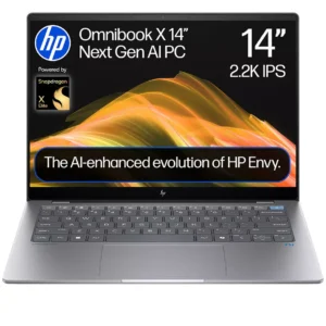 HP OmniBook X 14" Laptop, Copilot+ PC - Snapdragon X Elite, 512 GB SSD, Silver