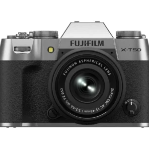 FUJIFILM X-T50 Mirrorless Camera with FUJINON XC 15-45 mm f/3.5-5.6 OIS PZ Lens - Silver