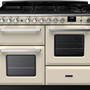 RANGEMASTER Estel Deluxe ESDLO110DFPPCR/CM1 110 cm Dual Fuel Range Cooker - Pale Cream & Chrome