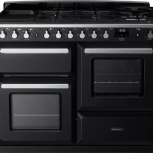 RANGEMASTER Estel Deluxe ESDLO110DFPGBL/CM1 110 cm Dual Fuel Range Cooker - Black & Chrome