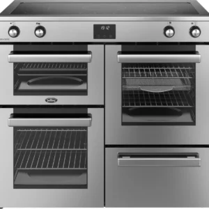BELLING Cookcentre 100Ei Electric Induction Range Cooker - Stainless Steel & Chrome
