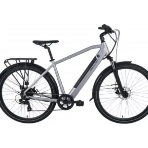 FALCON Horizon Crossbar Electric Hybrid Bike - Silver & Black