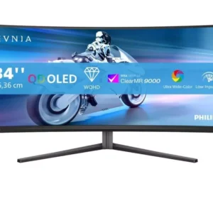 PHILIPS Evnia 34M2C6500/00 Wide Quad HD 34" Curved QD-OLED Gaming Monitor - Dark Slate
