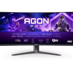 AOC AGON PRO AG346UCD Wide Quad HD 34" Curved OLED Gaming Monitor - Black