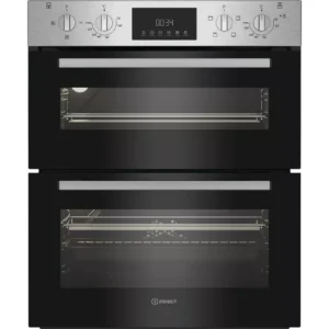INDESIT DUI 12D IX Electric Built-under Double Oven - Black