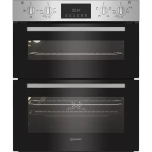 INDESIT DUI 10D IX Electric Built-under Double Oven - Black