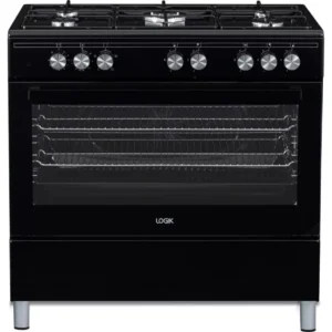 LOGIK LFTG90B25 90 cm Dual Fuel Range Cooker - Black