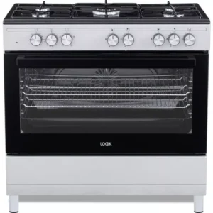 LOGIK LFTG90S25 90 cm Dual Fuel Range Cooker - Stainless Steel & Black
