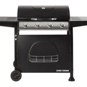 GEORGE FOREMAN GFGBBQ4B Portable 4 Burner Grill Gas BBQ - Black