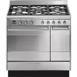 SMEG SUK92MX9-1 Concert 90 cm Dual Fuel Range Cooker - Stainless Steel
