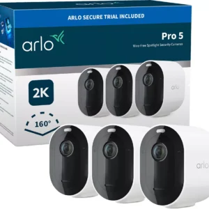 ARLO Pro 5 2K 1520p WiFi Security Camera System - 3 Cameras  White