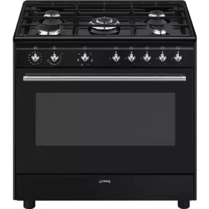 SMEG Concert CX91GMBL 90 cm Dual Fuel Range Cooker - Black