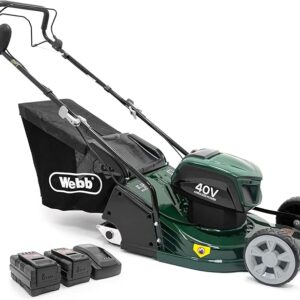 WEBB WERR17LISPX2 Cordless Rotary Lawn Mower with 2 Batteries - Green