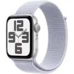 APPLE Watch SE (2023) - 44 mm Silver Aluminium Case with Storm Blue Sport Band  M L