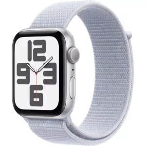 APPLE Watch SE (2023) - 44 mm Silver Aluminium Case with Storm Blue Sport Band  M L