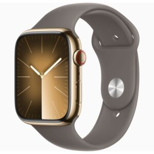 APPLE Watch Series 9 Cellular - 45 mm Gold Stainless Steel Case with Clay Sport Band  S M