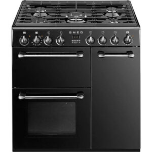 SMEG BM93BL 90 cm Dual Fuel Range Cooker - Black & Stainless Steel
