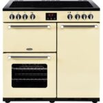 BELLING Kensington 90 cm Electric Ceramic Range Cooker - Cream & Chrome