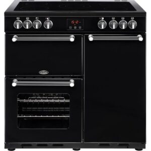 BELLING Kensington 90E Electric Ceramic Range Cooker - Black & Chrome