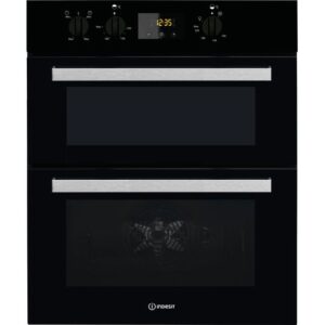 INDESIT Aria IDU 6340 BL Electric Built-under Double Oven - Black