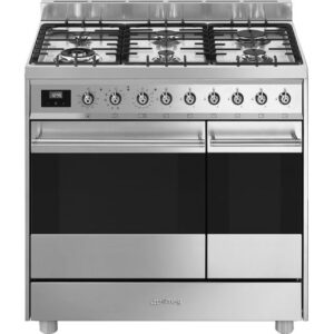SMEG C92GPX9 90 cm Dual Fuel Range Cooker - Stainless Steel
