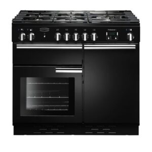 RANGEMASTER Professional+ PROP100NGFGB Dual Fuel Range Cooker - Black & Chrome
