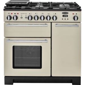 RANGEMASTER Estate 90 EST90DFFIV C Dual Fuel Range Cooker - Ivory & Chrome