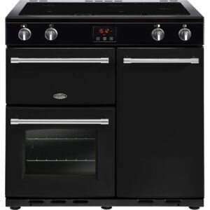 BELLING Farmhouse 90Ei Electric Range Cooker - Black & Chrome
