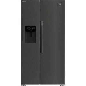 BEKO HarvestFresh ASN652VPZ Fridge Freezer - Black Steel