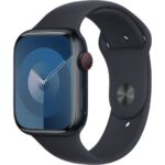 APPLE Watch Series 9 Cellular - 45 mm Midnight Aluminium Case with Midnight Sport Band  S M
