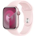 APPLE Watch Series 9 - 45 mm Pink Aluminium Case with Light Pink Sport Band  S M