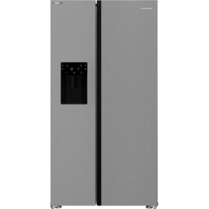 GRUNDIG GSBSPDM5FVN American-Style Fridge Freezer - Brushed Steel