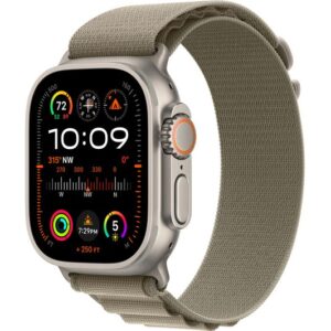 APPLE Watch Ultra 2 Cellular - 49 mm Titanium Case with Olive Alpine Loop  Large