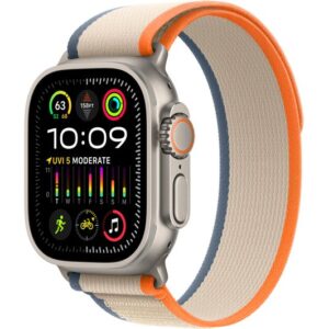 APPLE Watch Ultra 2 Cellular - 49 mm Titanium Case with Orange & Beige Trail Loop  M L