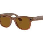 RAY-BAN Meta Wayfarer (Standard) Smart Glasses - Shiny Caramel Transparent  Polarised Brown